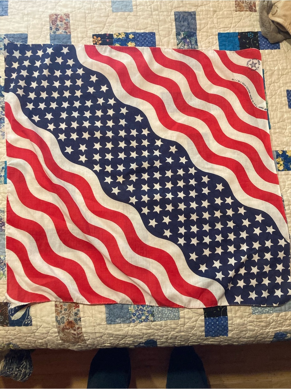 3/$10 BUNDLE SALE. American Flag Pattern Decorative Bandana - Red, White & Blue
